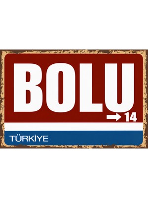 Lucena Bolu 14 Metal Duvar Tabelası Retro Vintage Dekoratif Şehir Plakası