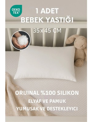 Yamesa %100 Saf Silikon Elyaf Dolu 35X45 cm Bebek Yastığı – Yumuşak, Destekleyici, Antibakteriyel
