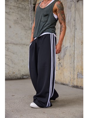 Superblue Erkek Şerit Detaylı Bol Baggy Pantolon