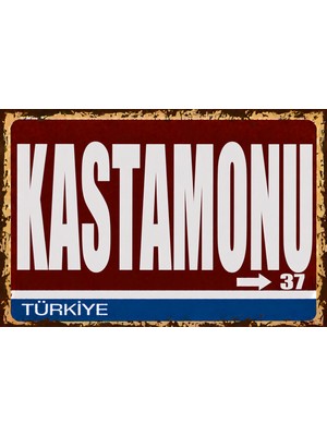 Lucena Kastamonu 37 Metal Duvar Tabelası Retro Vintage Dekoratif Şehir Plakası