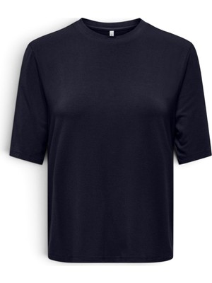 Only Onlbamboo S/s O-Neck Top cc Jrs Kadın Mavi  - 15377110