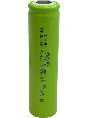 Melonika Sertec - 1.2V 3800 Mah - 4/3A - Ni-Mh Şarjlı Pil - (Başsız / Flat Head) Crc