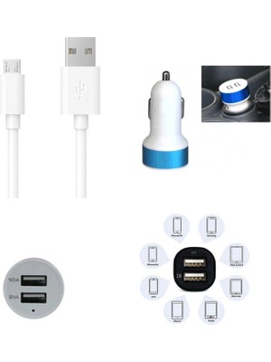 Melonika Çift USB Girişli 3.1 Çıkışlı Seyahat Seti Android / Micro USB Crc