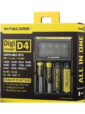 Melonika Nitecore D4 Digi Charger Li-Ion / Nı-Cd / Nı-Mh / Lifepo4 Dijital Pil Şarj Cihazı Crc