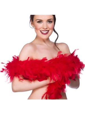 Melonika 2 Metre Boa Tüy Otriş - Kırmızı Crc