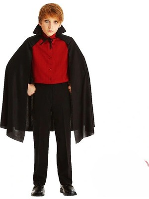 Melonika Siyah Yakalı Pelerin - Vampir Pelerin - Dracula Pelerin 90 cm Crc