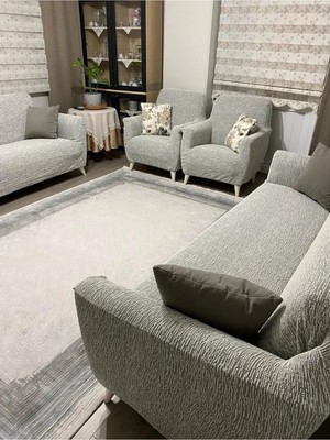 Arife Home 3+2+1+1dokuma Jakar Koltuk Örtüsü. Lastikli, Esnek, Yıkanabilir Koltuk, Kanepe, Çekyat Örtüsü/kılıfı