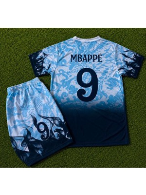 Candy Cup R.e.a.l Madrid Mbappé 9 Özel Tasarım Çocuk Futbol Forması Mavi