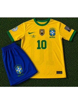 Candy Cup Brezilya Neymar Jr 10 Çocuk Futbol Forması Sarı