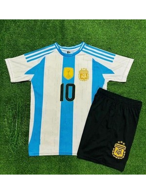 Candy Cup Argentina Messi 10 Çocuk Futbol Forması Beyaz ve Mavi