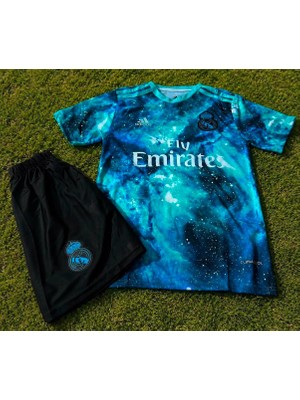 Candy Cup R.e.a.l Madrid Ronaldo Özel Tasarım Çocuk Futbol Forması Mavi
