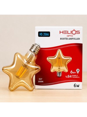 Helios Helıos Yıldız Rustik LED Ampul 6W E27 2500K