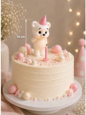 Printech3d Sevimli Mum Üfleyen Ayıcık Pasta Süsü – Doğum Günü Cake Topper