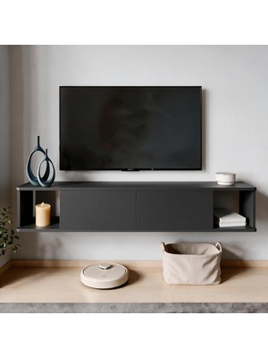 İnarch Dizayn Inarch Dizayn Twist Duvara Monte Tv Sehpası - 2 Kapaklı