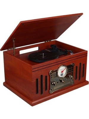 Zenviaa Magicvoice F39 Retro Vintage Çanta Pikap - CD - Kaset - Radyo - Bluetooth - Aux - USB Mp3 �
