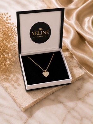 Yelıne Aksesuar Işıltılı Kalp Kolye