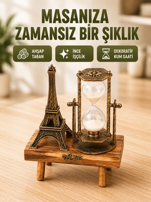 Renas Store Ev, Ofis ve Kafeler Için Retro Ahşap Kum Saati Dekorasyonu - Lisinya