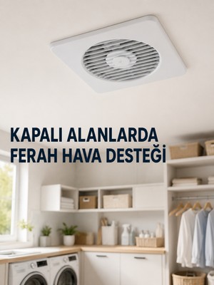 Renas Store 150 mm Havalandırma Aspiratörü 20,8 x 20,8 cm 320 M³/h 20 W Duvar ve Tavan Montajlı Fan - Lisinya