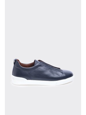 Derinet Comfort Taban Hakiki Deri Lastik Bağcıklı Erkek Sneaker