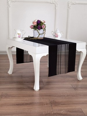 Empressco Siyah Runner Amerikan Servis Masa Örtüsü 40X140 Paris 37