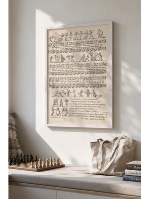Lia Gallery Vintage Music Sheet Çerçeveli Poster