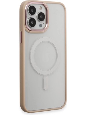 TeknoKapsül Apple iPhone 15 Pro Max Kılıf Room Magneticsafe Silikon - Pudra