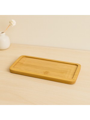 TeknoKapsül Dikdörtgen Ahşap Bambu Yağdanlık Altlık 20X10 cm
