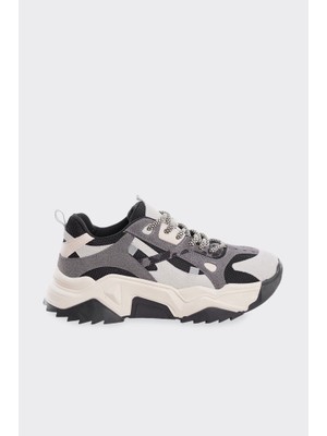 Derinet Bağcıklı Yüksek Taban Kadın Sneaker
