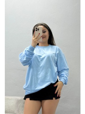 Belendir Kadın Baskılı 2 Iplik Sweat Bebemavi