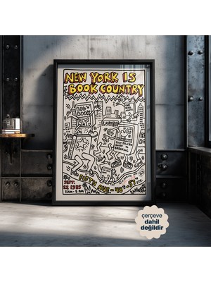 Persona Istanbul Keith Haring "new York Is Book Country" - Pop-Art Sanat Posteri (Çerçevesiz)