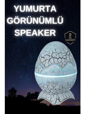 TeknoKapsül Dinozor Yumurtası Gece Masa Lambası Bluetooth Hoparlör 14 Renk Seçeneği