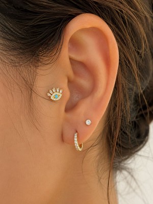 By Dilek Çetin Accessory By Dilek Çetin Acessorry Çelik Gold Nazar Gözlü Kıkırdak Helix Tragus PIERCING(1ADET)