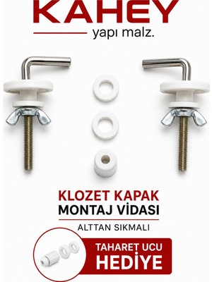 Kahey Klozet Kapak Montaj Vidası Alttan Sıkma Taharet Ucu Hediye