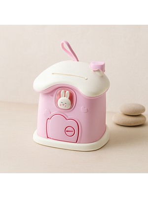 TeknoKapsül Kilitli Ev Modeli Plastik Çocuk Kumbara 18X16X18 cm