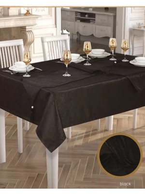 Gabi Siyah 12 Kişilik 26 Parça Amerikan Servisli 155 × 220 cm Masa Takımı