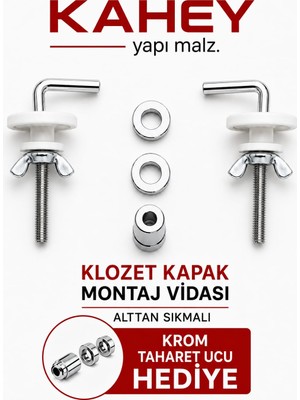Kahey Klozet Kapak Montaj Vidası Alttan Sıkma Taharet Ucu Hediye