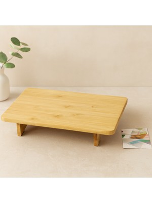 TeknoKapsül Bambu Ahşap Dikdörtgen Sunum Panosu 32.5X21.5 cm Ayaklı 5 cm
