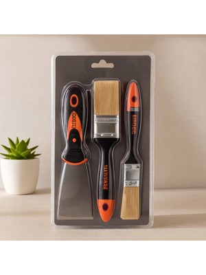 TeknoKapsül Boyacı Seti 3 Parça (50 mm Spatula ve 2 Kestirme Fırça)