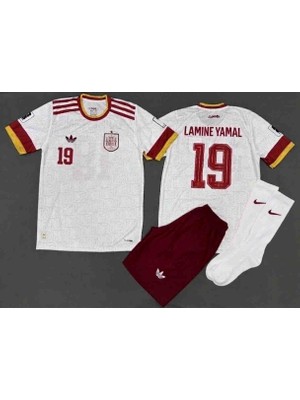 Lamine Yamal Ispanya Dünya Kupası Yeni Sezon Forması 3 Lü Set Bordo Şort