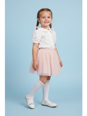 Walkenzo 5102 Kız Bebek Balerin Cırtlı & Taşlı Rugan Babet Ayakkabı