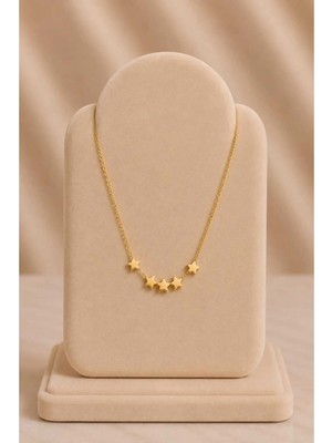 Mdm Style Minimal Taş Detaylı Yıldız Gold Kolye