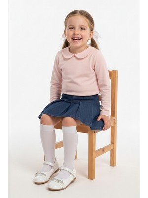 Walkenzo 5102 Kız Bebek Balerin Cırtlı & Taşlı Rugan Babet Ayakkabı