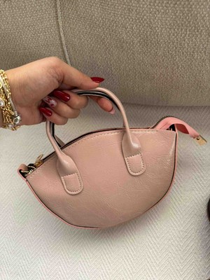 Jaseco Oval Kesim Çatlak Dokulu Mini Baget Çanta