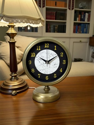 TeknoKapsül Antique Aura 25 x 20 cm Eskitme Metal Masa Saati