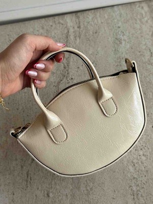 Jaseco Oval Kesim Çatlak Dokulu Mini Baget Çanta