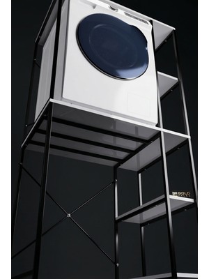 Bezos Çamaşır Makinesi Dolabı Yan Raflı Dolap Metal Banyo Organizer Çok Katlı Düzenleyici 264 Siyah