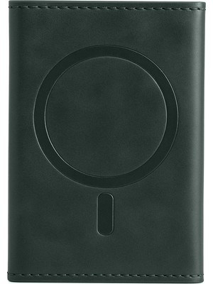 TeknoKapsül Tema Magsafe Deri Kartlık - Yeşil