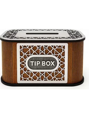 Bezos Kilitli Ahşap Bahşiş Kutusu Tip Box Aynalı Altın Renk Pleksi Kaplamalı Kumbara