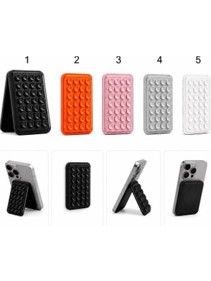 Azurtech Telefon Arkası Yapışkanlı Kartlık Kart Cüzdanı Telefon Standı