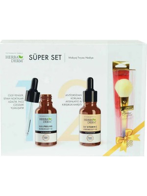 TeknoKapsül Süper Set Superserum Aha-Peeling 30 ml + Saf Min C 30 ml + Hediye Makyaj Fırçası